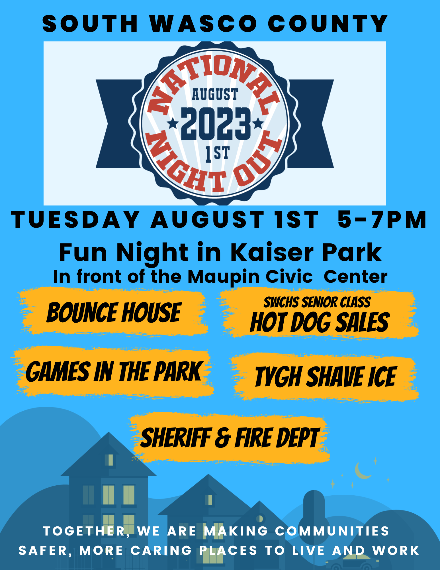 National Night Out Family Night in Kaiser Park Wasco County Library